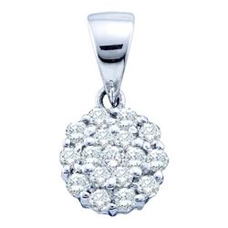 14KT White Gold 0.25CTW DIAMOND LADIES FASHION FLOWER P