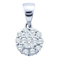 14KT White Gold 0.25CTW DIAMOND LADIES FASHION FLOWER P