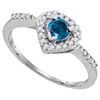 Image 1 : 10KT White Gold 0.50CTW BLUE DIAMOND FASHION RING