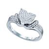 Image 1 : 10KT White Gold 0.20CTW DIAMOND LADIES MICRO PAVE HEART