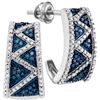 Image 1 : Womens 10K White Gold Enhanced Colored Blue Diamond Hal