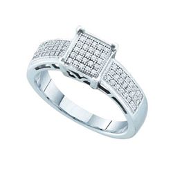 10KT White Gold 0.20CTW DIAMOND MICRO PAVE RING