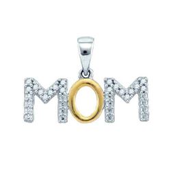 925 Sterling Silver White Two Tone 0.10CT DIAMOND MOM P