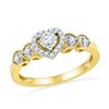 Image 1 : 10K Yellow-gold 0.20CTW DIAMOND FASHION HEART RING