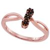Image 1 : 10KT Rose Gold 0.06CTW DIAMOND MICRO-PAVE RING