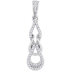 10KT White Gold 0.10CTW-Diamond MICRO-PAVE PENDANT