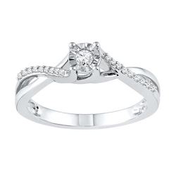 10KT White Gold 0.16CTW DIAMOND FASHION RING