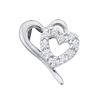 Image 1 : 10KT White Gold 0.11CTW ROUND DIAMOND LADIES HEART PEND