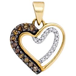 10K Yellow-gold 0.20CTW DIAMOND HEART PENDANT