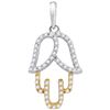 Image 1 : 10KT White Gold Two Tone 0.18CTW DIAMOND FASHION PENDAN