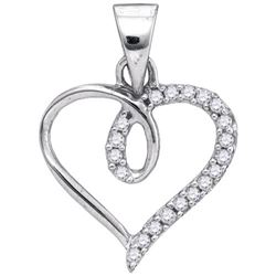 10KT White Gold 0.25CTW DIAMOND MICRO-PAVE PENDANT