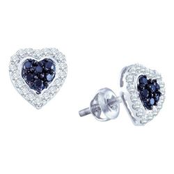 10KT White Gold 0.33CTW DIAMOND HEART EARRING