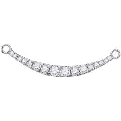 10kt White Gold Womens Round Diamond Curved Graduated B