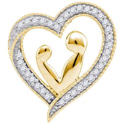 10K Yellow-gold 0.10CTW DIAMOND HEART PENDANT