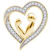 Image 1 : 10K Yellow-gold 0.10CTW DIAMOND HEART PENDANT