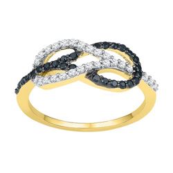 10K Yellow-gold 0.33CTW BLACK DIAMOND FASHION RING