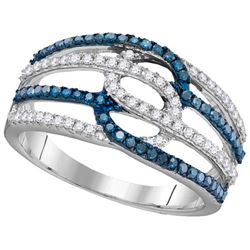 10KT White Gold 0.46CTW BLUE DIAMOND FASHION RING