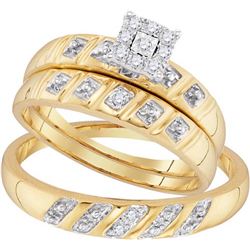 10K Yellow-gold 0.13CTW DIAMOND FASHION TRIO-SET