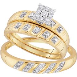 10K Yellow-gold 0.13CTW DIAMOND FASHION TRIO-SET