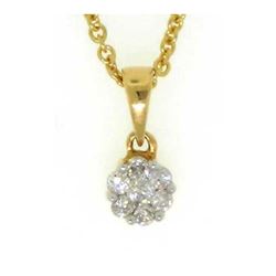 14KT Yellow Gold 0.10CTW ROUND DIAMOND LADIES FLOWER PE