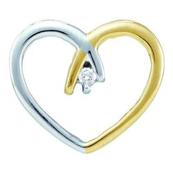 10KT Yellow Gold 0.03CTW DIAMOND HEART PENDANT