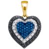 Image 1 : 10K Yellow-gold 0.27CTW DIAMOND HEART PENDANT