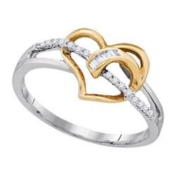 10KT Yellow Gold Two Tone 0.10CTW DIAMOND FASHION RING