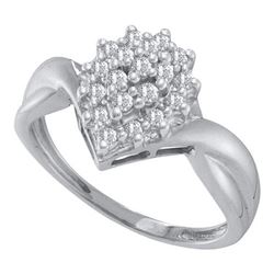 10KT White Gold 0.25CT DIAMOND CLUSTER RING