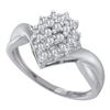 Image 1 : 10KT White Gold 0.25CT DIAMOND CLUSTER RING