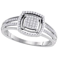 10KT White Gold 0.20CTW DIAMOND MICRO-PAVE BRIDAL RING