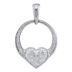 10KT White Gold 0.04CTW ROUND DIAMOND LADIES FASHION HE