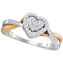 10KT White Gold Two Tone 0.21CTW DIAMOND HEART RING