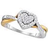 Image 1 : 10KT White Gold Two Tone 0.21CTW DIAMOND HEART RING
