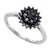 Image 1 : 10K White-gold 0.49CTW-BLACK DIAMOND RING