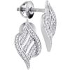 Image 1 : 10KT White Gold 0.16CTW DIAMOND MICRO-PAVE EARRINGS