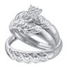 Image 1 : 10KT White Gold 0.09CTW DIAMOND CLUSTER TRIO SET