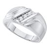 Image 1 : 10KT White Gold 0.10CT DIAMOND FASHION MENS BAND