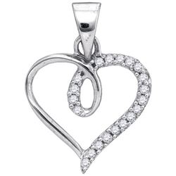 10KT White Gold 0.25CTW DIAMOND MICRO-PAVE PENDANT