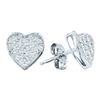 Image 1 : 10KT White Gold 0.25CTW ROUND DIAMOND MICRO PAVE HEART