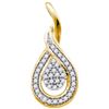Image 1 : 10K Yellow-gold 0.10CTW DIAMOND MICRO PAVE PENDANT