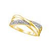 Image 1 : 10kt Yellow Gold Womens Round Diamond Crossover Band Ri