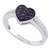 Image 1 : 10K White-gold 0.34CTW BLACK DIAMOND HEART RING