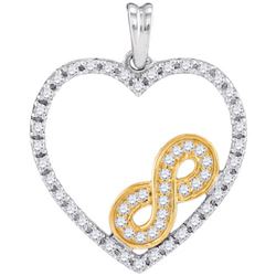 10KT White Gold Two Tone 0.27CTW- HEART PENDANT