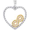 Image 1 : 10KT White Gold Two Tone 0.27CTW- HEART PENDANT