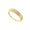 Image 1 : 10kt Yellow Two-tone Gold Mens Round Channel-set Diamon