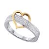 Image 1 : 925 Sterling Silver White 0.15CT DIAMOND MICRO PAVE RIN