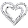 Image 1 : 10KT White Gold 0.25CTW DIAMOND HEART PENDANT