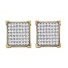 Image 1 : 10KT Yellow Gold 0.33CTW DIAMOND MICRO PAVE EARRINGS