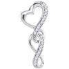 Image 1 : 10KT White Gold 0.06CTW-Diamond HEART PENDANT