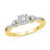 Image 1 : 10K Yellow-gold 0.25CTW DIAMOND FASHION RING